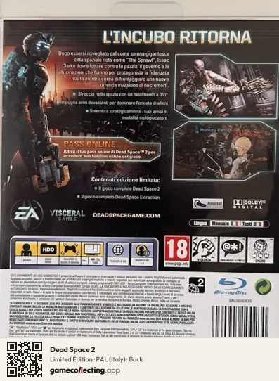 Dead Space 2 PlayStation 3, Italy box back