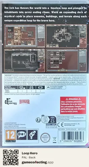 Loop Hero Nintendo Switch, PAL box back