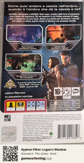 Syphon Filter: Logan's Shadow PlayStation Portable, Italy box back