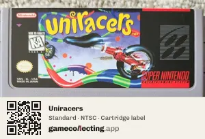 Uniracers Super Nintendo Entertainment System, NTSC cartridge label