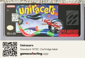 Uniracers Super Nintendo Entertainment System, NTSC cartridge label