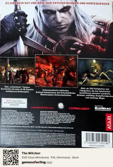 The Witcher Computer, Germany box back