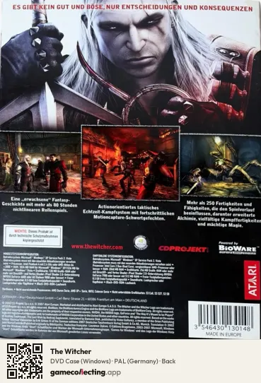 The Witcher Computer, Germany box back