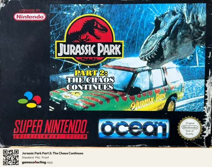 Jurassic Park Part 2: The Chaos Continues Super Nintendo Entertainment System, PAL box front