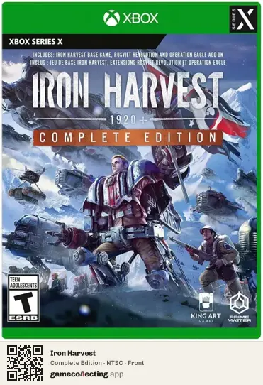 Iron Harvest Xbox Series X, NTSC box front