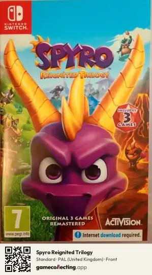 Spyro Reignited Trilogy Nintendo Switch, United Kingdom box front