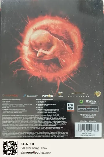 F.E.A.R. 3 Computer, Germany box back