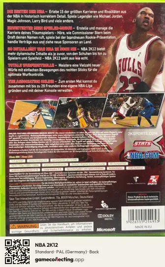 NBA 2K12 Xbox 360, Germany box back