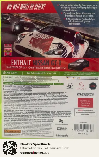 Need for Speed Rivals Xbox 360, Germany box back