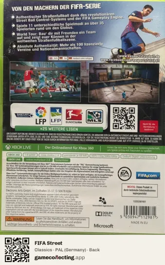 FIFA Street Xbox 360, Germany box back