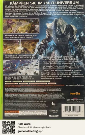 Halo Wars Xbox 360, Germany box back