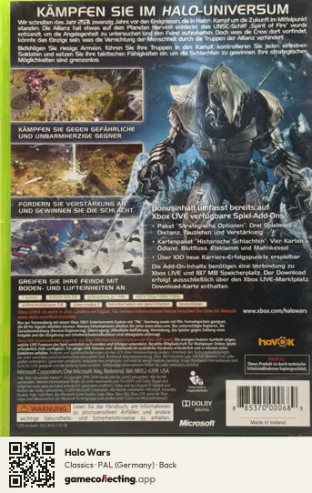 Halo Wars Xbox 360, Germany box back