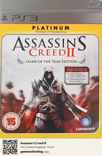 Assassin's Creed III PlayStation 3, United Kingdom box front