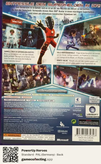 PowerUp Heroes Xbox 360, Germany box back
