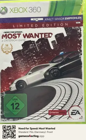 Need for Speed: Most Wanted Xbox 360, Germany box front