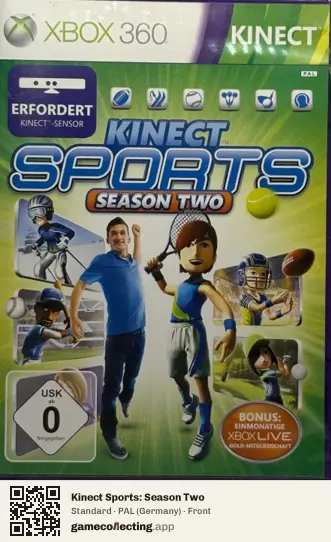 Kinect Sports: Season Two Xbox 360, Germany box front