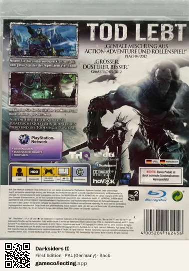 Darksiders II PlayStation 3, Germany box back