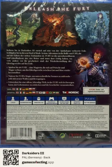 Darksiders III PlayStation 4, Germany box back