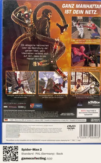 Spider-Man 2 PlayStation 2, Germany box back