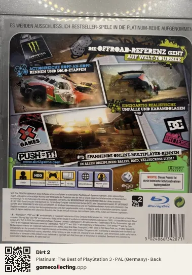 Dirt 2 PlayStation 3, Germany box back