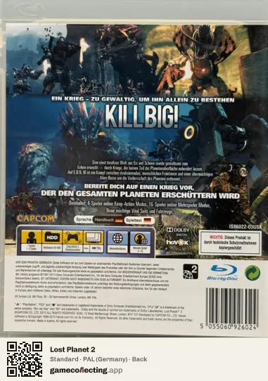 Lost Planet 2 PlayStation 3, Germany box back