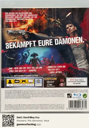 DmC: Devil May Cry PlayStation 3, Germany box back