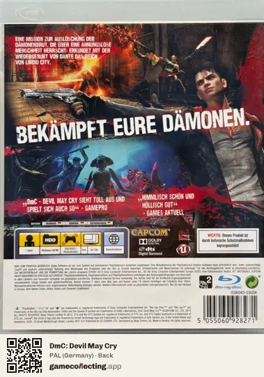 DmC: Devil May Cry PlayStation 3, Germany box back