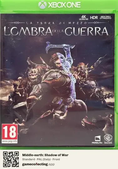 Middle-earth: Shadow of War Xbox One, Italy box front