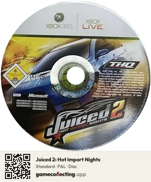 Juiced 2: Hot Import Nights Xbox 360, PAL disc