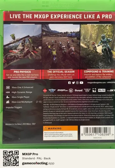 MXGP Pro Xbox One, PAL box back