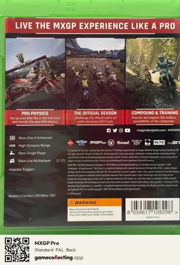 MXGP Pro Xbox One, PAL box back