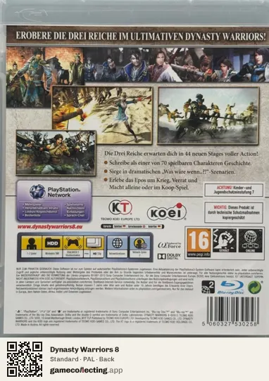 Dynasty Warriors 8 PlayStation 3, PAL box back