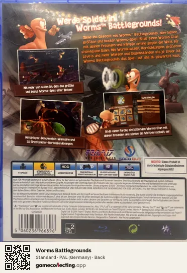 Worms Battlegrounds PlayStation 4, Germany box back