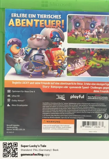 Super Lucky's Tale Xbox One, Germany box back