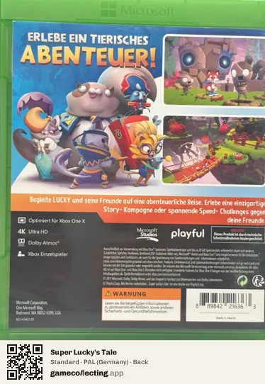 Super Lucky's Tale Xbox One, Germany box back