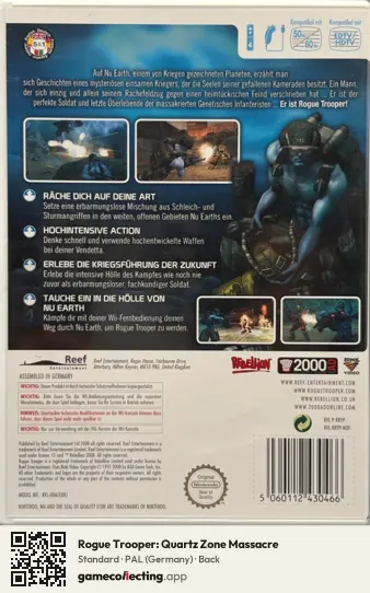 Rogue Trooper: Quartz Zone Massacre Nintendo Wii, Germany box back
