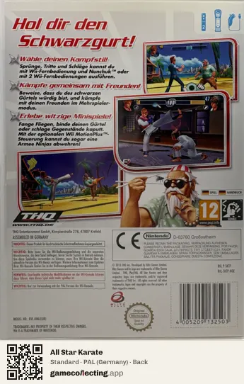 All Star Karate Nintendo Wii, Germany box back