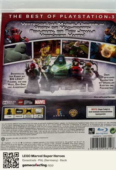 LEGO Marvel Super Heroes PlayStation 3, Germany box back