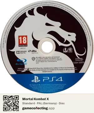 Mortal Kombat X PlayStation 4, PAL disc