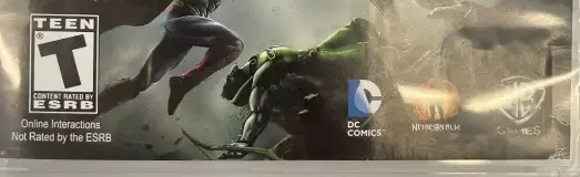 Injustice: Gods Among Us, the ESRB box on its front