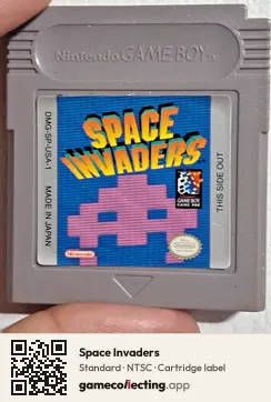 Space Invaders Game Boy, NTSC cartridge label