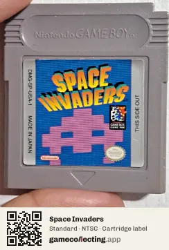 Space Invaders Game Boy, NTSC cartridge label