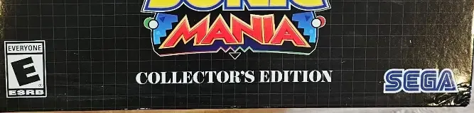 Sonic Mania, the ESRB box on its front