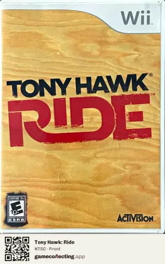 Tony Hawk: Ride Nintendo Wii, NTSC box front