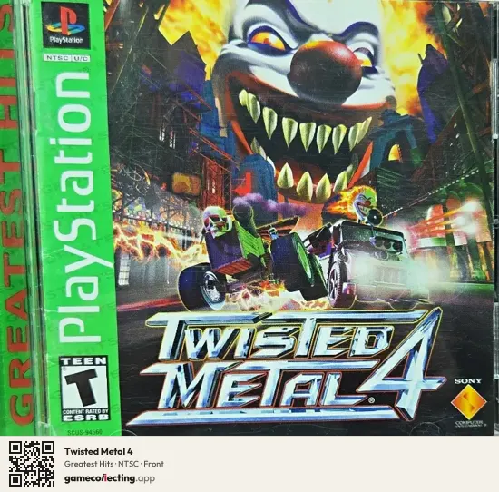Twisted Metal 4 PlayStation, NTSC box front