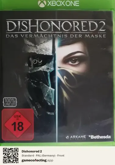 Dishonored 2 Xbox One, Germany box front