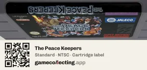 The Peace Keepers Super Nintendo Entertainment System, NTSC cartridge label