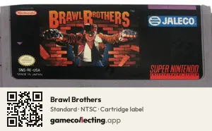 Brawl Brothers Super Nintendo Entertainment System, NTSC cartridge label