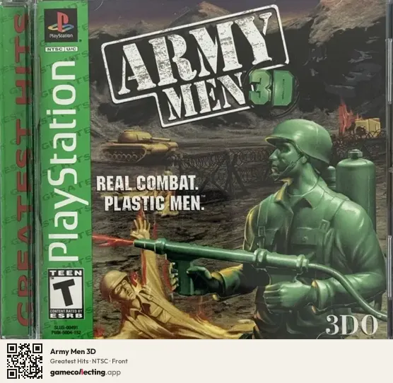Army Men 3D PlayStation, NTSC box front