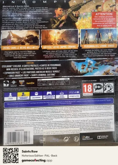 Saints Row PlayStation 4, PAL box back